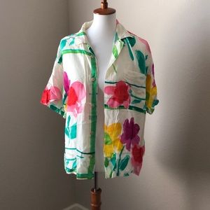 Colorful button up top